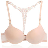 Womens Sexy Front Closure Lace Racer Back Push Up Seamless women's Bra - ladies Shapewear 