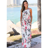Sexy Women Floral Print 3/4 Sleeve Boho Ladies Long Maxi - ladies Shapewear 