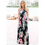 Sexy Women Floral Print 3/4 Sleeve Boho Ladies Long Maxi - ladies Shapewear 