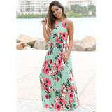 Sexy Women Floral Print 3/4 Sleeve Boho Ladies Long Maxi - ladies Shapewear 