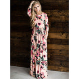 Sexy Women Floral Print 3/4 Sleeve Boho Ladies Long Maxi - ladies Shapewear 