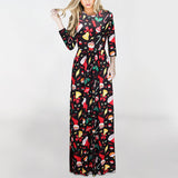 Sexy Women Floral Print 3/4 Sleeve Boho Ladies Long Maxi - ladies Shapewear 