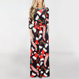 Sexy Women Floral Print 3/4 Sleeve Boho Ladies Long Maxi - ladies Shapewear 