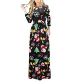 Sexy Women Floral Print 3/4 Sleeve Boho Ladies Long Maxi - ladies Shapewear 