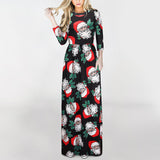 Sexy Women Floral Print 3/4 Sleeve Boho Ladies Long Maxi - ladies Shapewear 