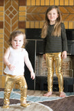 Gold Leggings New years outfit Straight leg leggings for baby - ladies Shapewear 