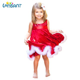 LONSANT Baby Girls Kids Christmas Party Red Dresses - ladies Shapewear 
