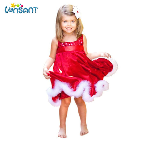 LONSANT Baby Girls Kids Christmas Party Red Dresses - ladies Shapewear 