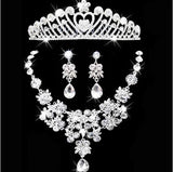 New bridal jewelry crown necklace and earring set - ladies Shapewear 