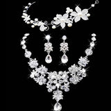 New bridal jewelry crown necklace and earring set - ladies Shapewear 