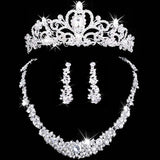 New bridal jewelry crown necklace and earring set - ladies Shapewear 