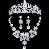 New bridal jewelry crown necklace and earring set - ladies Shapewear 