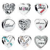 Sterling Silver Mother Mom Dad Daughter Sister Beads & Jewelry Makings - ladies Shapewear 